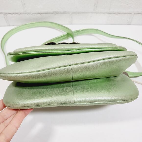 RODO Rare Seafoam Green Lamé Leather Crossbody